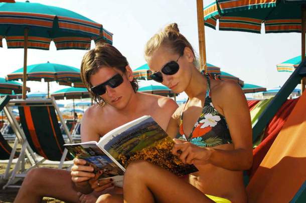 Students on the beach